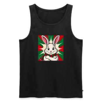 Hase mit Lust auf Weihnachten - Männer Premium Bio Tank Top - Schwarz - Vorne - Michal (187cm)