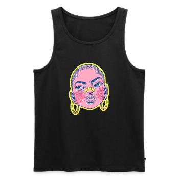 Black female portrait #9 - Männer Premium Bio Tank Top - Schwarz - Vorne - AI Model Male 178 light (178cm)