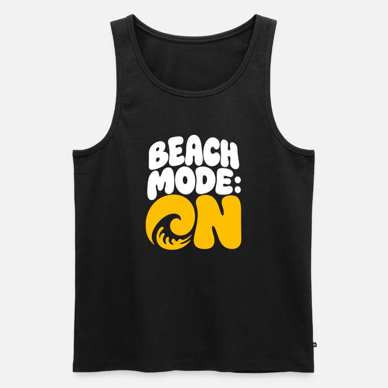 Beach Mode Summer Wave Design - Männer Premium Bio Tank Top - Schwarz