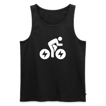 E-bike, e-biker, bike tour - Men's Premium Organic Tank Top - black - Front - Michal (187cm)