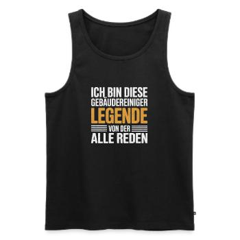 Gebäudereiniger Legende – Von allen geredet - Männer Premium Bio Tank Top - Schwarz - Vorne - Michal (187cm)