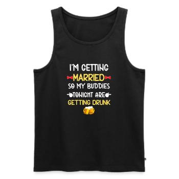 Bräutigam-Kumpels betrinken sich - Männer Premium Bio Tank Top - Schwarz - Vorne - AI Model Male 178 light (178cm)