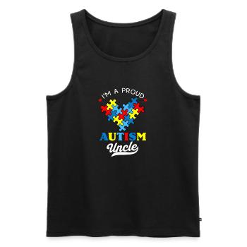 Proud Autism Uncle Heart - Men's Premium Organic Tank Top - black - Front - Michal (187cm)