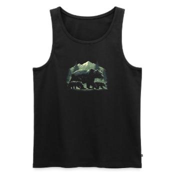 Sentier de l’Ours à Pine Dawn - Débardeur bio Premium Homme - noir - Devant - Michal (187cm)