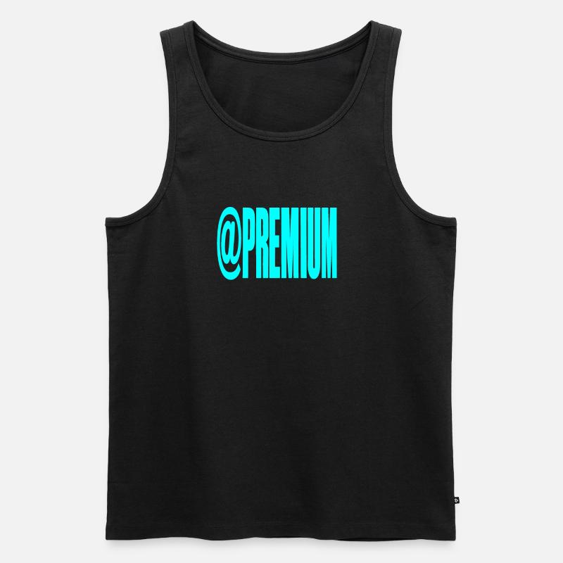 Neon-@PREMIUM Text-Logo - Männer Premium Bio Tank Top - Schwarz
