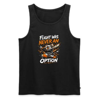 Flight Was Never An Option - Penguin with Sword - Men's Premium Organic Tank Top - black - Front - AI Model Male 178 light (178cm)