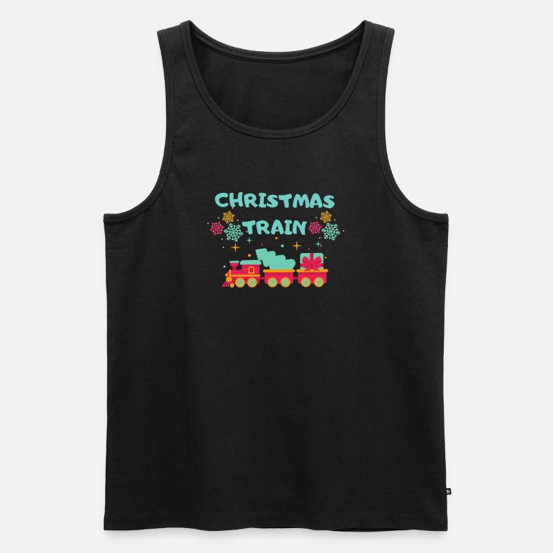 Christmas Train - Männer Premium Bio Tank Top - Schwarz
