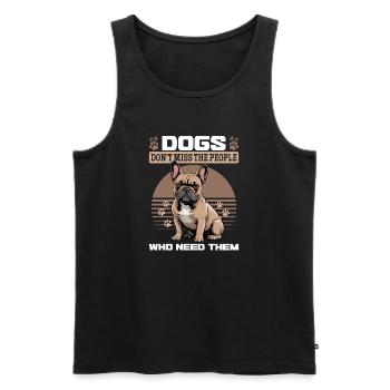 Bouledogue français Race de chien Frenchie - Débardeur bio Premium Homme - noir - Devant - Michal (187cm)
