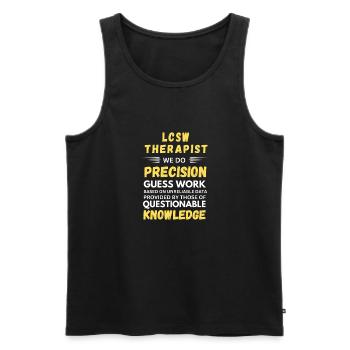 LCSW Therapist Precision Guess Work Funny Social - Men's Premium Organic Tank Top - black - Front - AI Model Male 178 light (178cm)