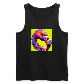flamingo - Men's Premium Organic Tank Top - black - Front - Michal (187cm)