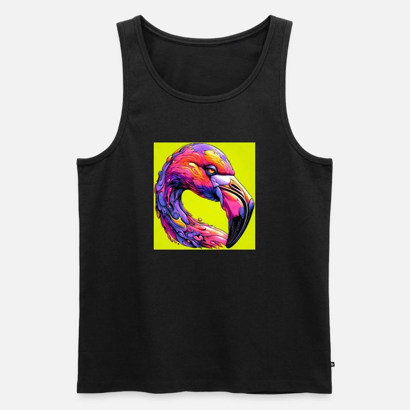 Flamingo - Männer Premium Bio Tank Top - Schwarz