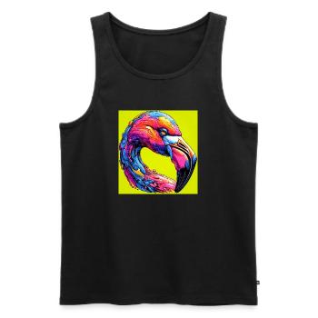 Flamingo - Männer Premium Bio Tank Top - Schwarz - Vorne - Michal (187cm)
