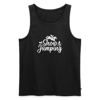 Hobby Horse Rider Show Jumping English Riding - Men's Premium Organic Tank Top - black - Front - Michal (187cm)