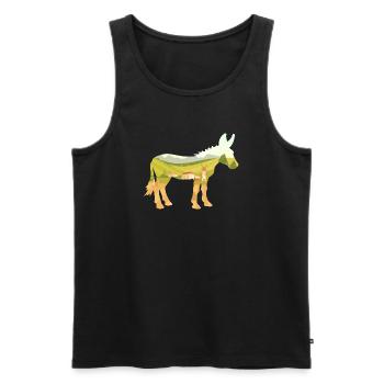 Donkey Village Farmer - Men's Premium Organic Tank Top - black - Front - Michal (187cm)