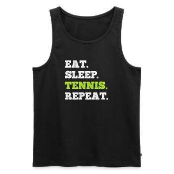 Manger dormir Tennis Répéter - Débardeur bio Premium Homme - noir - Devant - Michal (187cm)