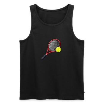 Tennis racket with tennis ball - Men's Premium Organic Tank Top - black - Front - Michal (187cm)