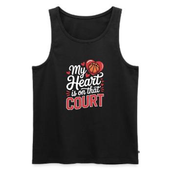 Dictions de basket : cadeau drôle de basket - Débardeur bio Premium Homme - noir - Devant - Michal (187cm)
