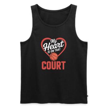 Dictions de basket : cadeau drôle de basket - Débardeur bio Premium Homme - noir - Devant - Michal (187cm)