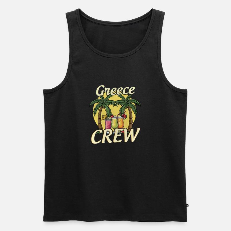 Greece Crew - Männer Premium Bio Tank Top - Schwarz