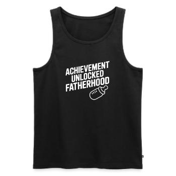 Achievement Unlocked Fatherhood - Men's Premium Organic Tank Top - black - Front - AI Model Male 178 light (178cm)