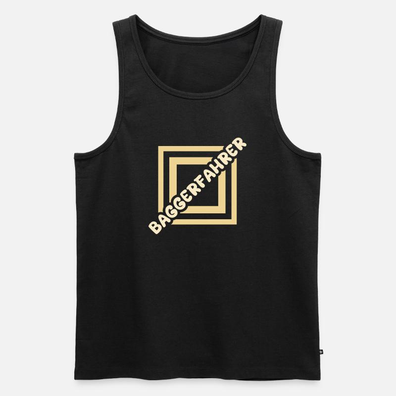 Baggerfahrer - Männer Premium Bio Tank Top - Schwarz