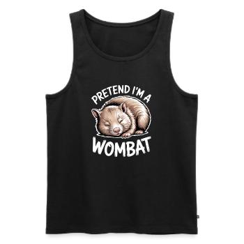 Dictons Wombat Drôle de cadeau Wombat - Débardeur bio Premium Homme - noir - Devant - Michal (187cm)