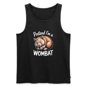 Dictons Wombat Drôle de cadeau Wombat - Débardeur bio Premium Homme - noir - Devant - Michal (187cm)