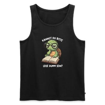 Leseturtle mit Brille - Männer Premium Bio Tank Top - Schwarz - Vorne - Michal (187cm)