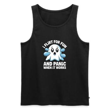 I Flirt For Fun Dating Flirt Anmachspruch Single - Männer Premium Bio Tank Top - Schwarz - Vorne - AI Model Male 178 light (178cm)
