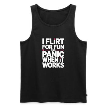 I Flirt For Fun Dating Flirt Anmachspruch Single - Männer Premium Bio Tank Top - Schwarz - Vorne - AI Model Male 178 light (178cm)