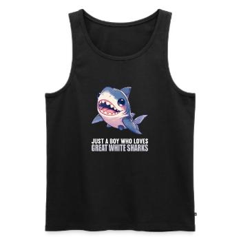 Great White Shark Great White Shark - Men's Premium Organic Tank Top - black - Front - AI Model Male 178 light (178cm)