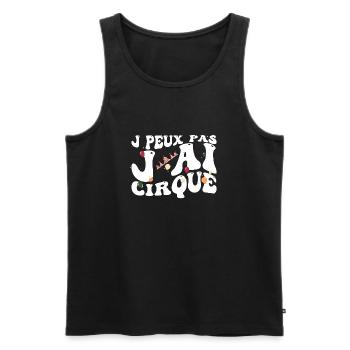 J PEUX PAS J AI CIRQUE - Débardeur bio Premium Homme - noir - Devant - AI Model Male 178 light (178cm)