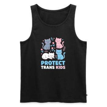 Pride Month LGBTQ – Schütze trans Kinder - Männer Premium Bio Tank Top - Schwarz - Vorne - AI Model Male 178 light (178cm)