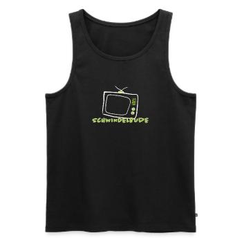 Schwindelbude Retro Fernseher Satire Design - Männer Premium Bio Tank Top - Schwarz - Vorne - Michal (187cm)