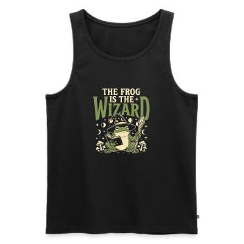Frog Wizard Frog Magic Frog - Men's Premium Organic Tank Top - black - Front - AI Model Male 178 light (178cm)