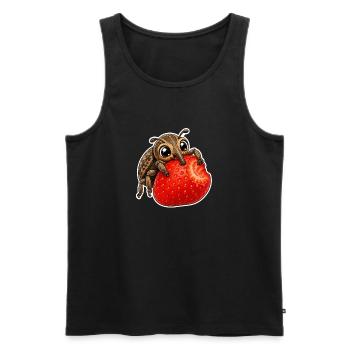 Kawaii Weevil Strawberry Summer Cartoon - Men's Premium Organic Tank Top - black - Front - Michal (187cm)