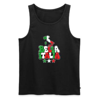 Bella Italia Pop Art – Farbenpracht - Männer Premium Bio Tank Top - Schwarz - Vorne - Michal (187cm)
