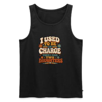 Vater mit zwei Töchtern – früher Chef - Männer Premium Bio Tank Top - Schwarz - Vorne - AI Model Male 178 light (178cm)