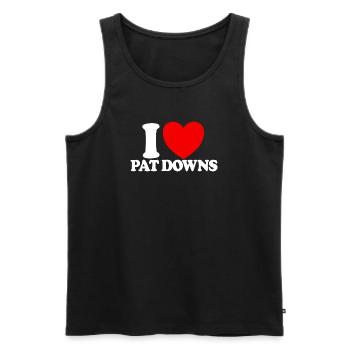 Ich liebe Pat Downs Rotes Herz Lustiger Flughafen - Männer Premium Bio Tank Top - Schwarz - Vorne - AI Model Male 178 light (178cm)