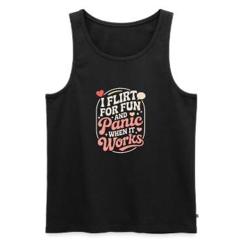 I Flirt For Fun Dating Flirt Anmachspruch Single - Männer Premium Bio Tank Top - Schwarz - Vorne - AI Model Male 178 light (178cm)