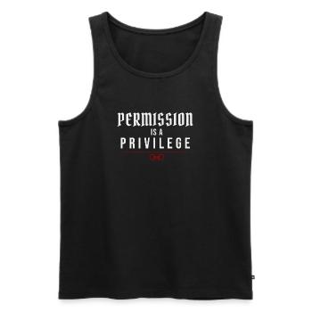 La permission est un privilège – Dynamiques d’autorité - Débardeur bio Premium Homme - noir - Devant - AI Model Male 178 light (178cm)