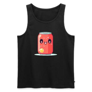 Kawaii Lemonade Tin with Face - Men's Premium Organic Tank Top - black - Front - AI Model Male 178 light (178cm)
