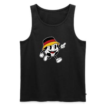 Deutschland Fußball Fan Retro Comic Maskottchen - Männer Premium Bio Tank Top - Schwarz - Vorne - AI Model Male 178 light (178cm)