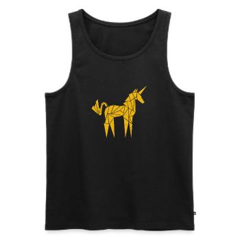 Origami Unicorn - Men's Premium Organic Tank Top - black - Front - AI Model Male 178 light (178cm)