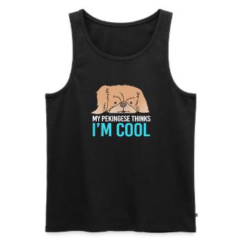 Pekinese Peningese - Männer Premium Bio Tank Top - Schwarz - Vorne - AI Model Male 178 light (178cm)