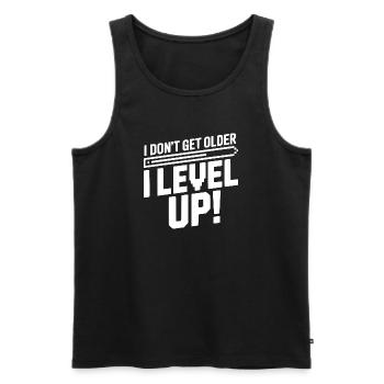 I Don't Get Older I Level Up! - Men's Premium Organic Tank Top - black - Front - AI Model Male 178 light (178cm)