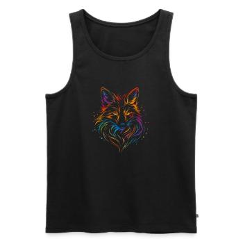 Fuchs Line Art – Farbenfrohes Fox Design - Männer Premium Bio Tank Top - Schwarz - Vorne - AI Model Male 178 light (178cm)