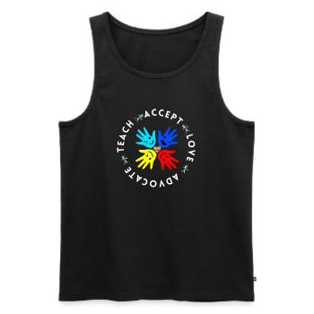 Autism Teacher Inclusion Acceptance Gift - Men's Premium Organic Tank Top - black - Front - AI Model Male 178 light (178cm)