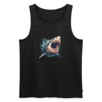 Haie Hai - Männer Premium Bio Tank Top - Schwarz - Vorne - AI Model Male 178 light (178cm)