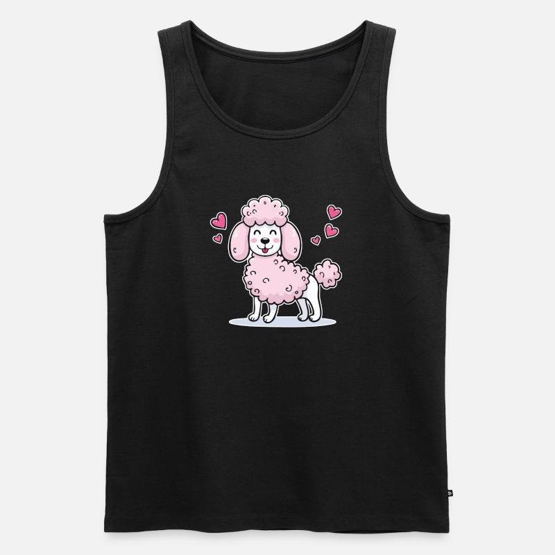 Rosa Pudel (Comic) - Männer Premium Bio Tank Top - Schwarz